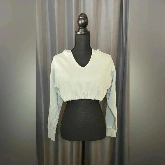 Mono B Cropped Hoodie, Mint Green, Size S, NWT - Picture 1 of 5